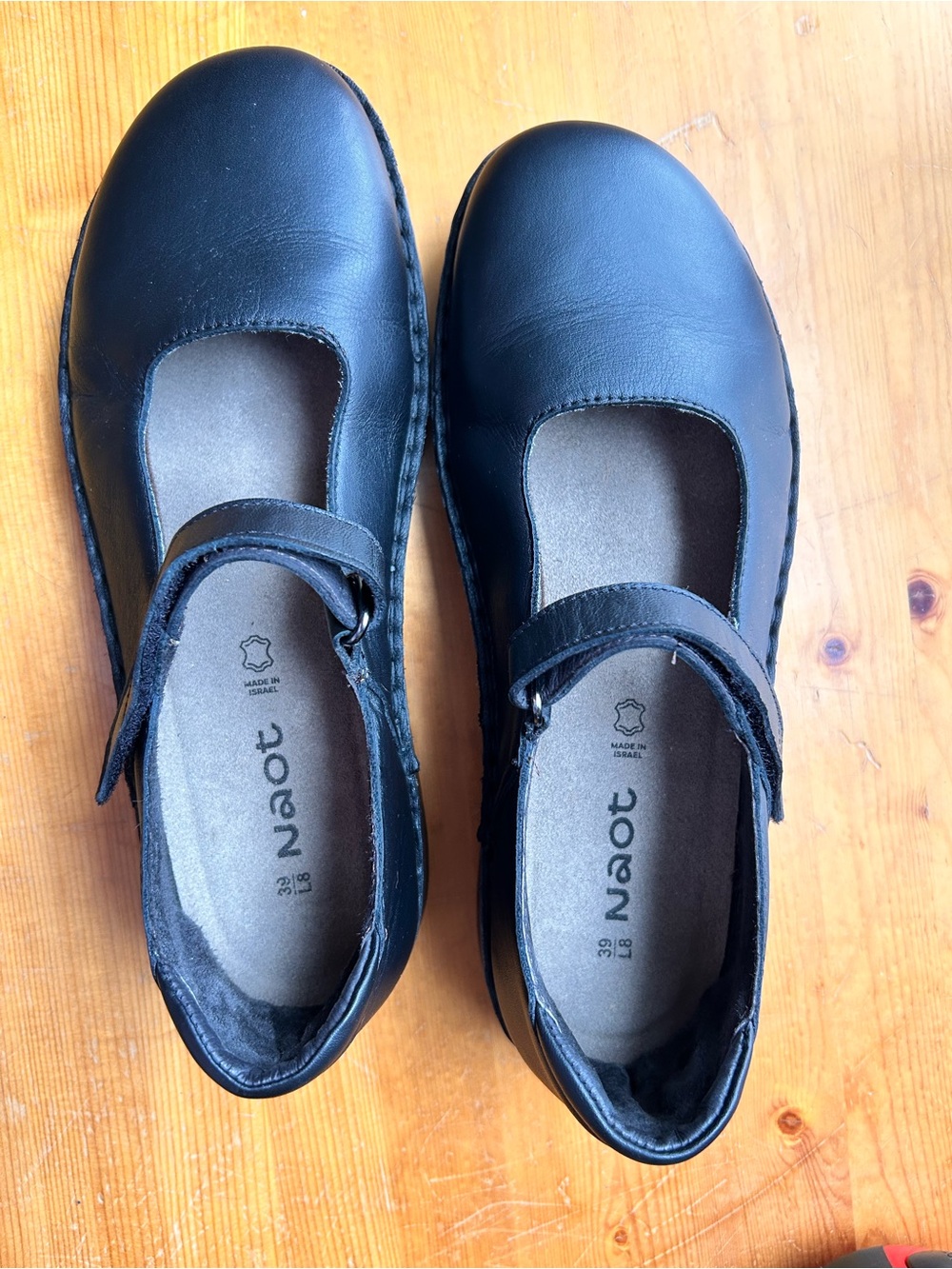 Naot martinos black leather Mary Jane flat in size 8